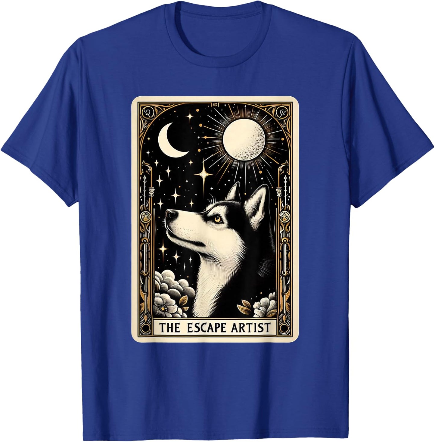 Funny Siberian Husky Tarot Card Husky Lover Men Women T-Shirt - T-Shirt | Royal