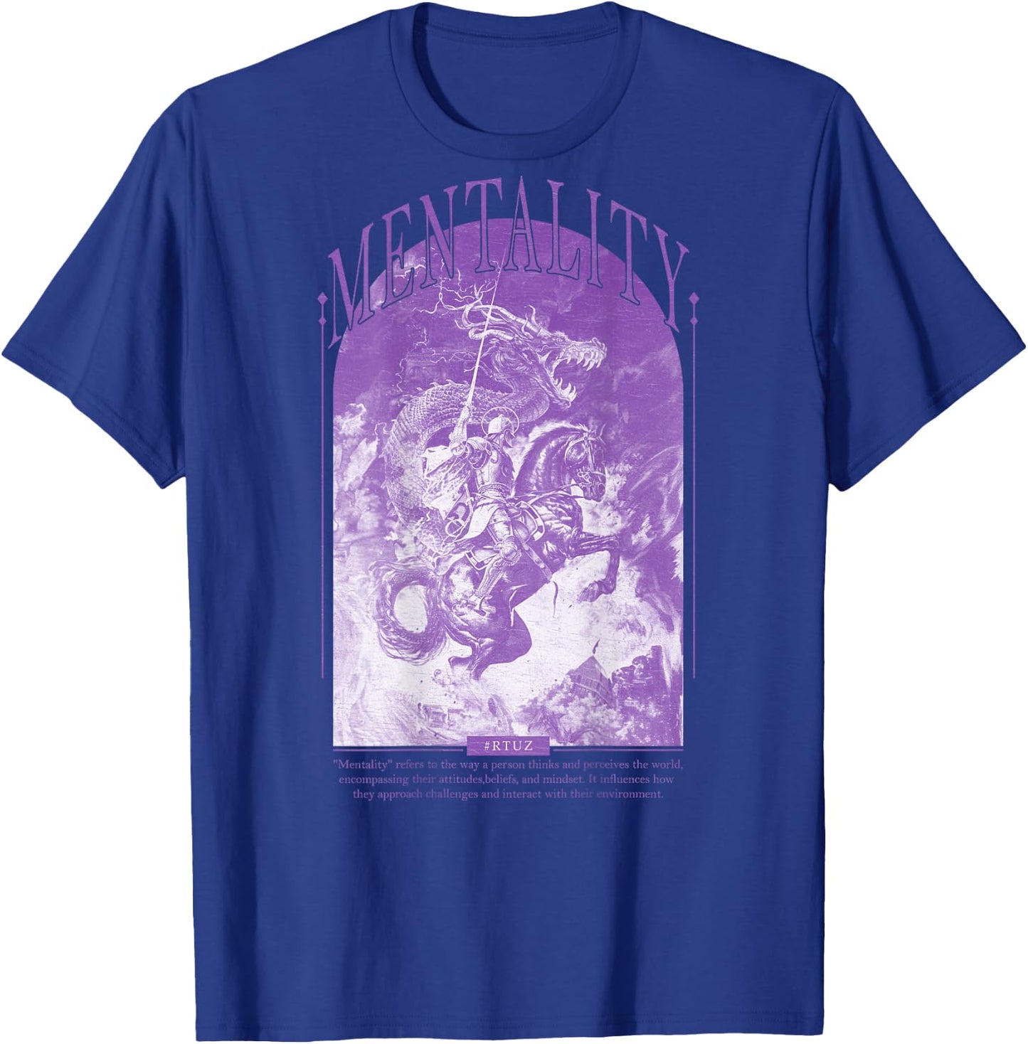 Hip Hop Vintage Hipster Edgy Urban Y2K Back Print Streetwear T-Shirt - T-Shirt | Royal