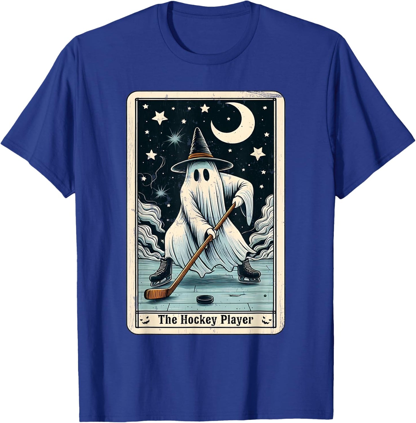 Hockey Ghost Tarot Card Halloween Ice Hockey Costume T-Shirt - T-Shirt | Royal