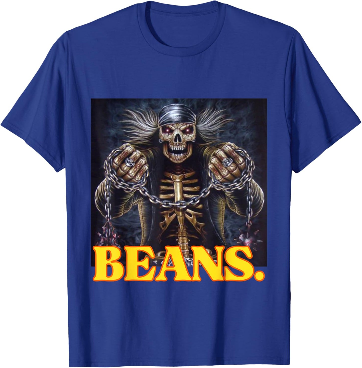 Beans Enjoyer Funny Cringe Hard Skeleton Meme T-Shirt - T-Shirt | Royal