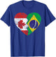 Brazilian Canadian Flags Heart | Canada Brazil Roots Vintage T-Shirt - T-Shirt | Royal