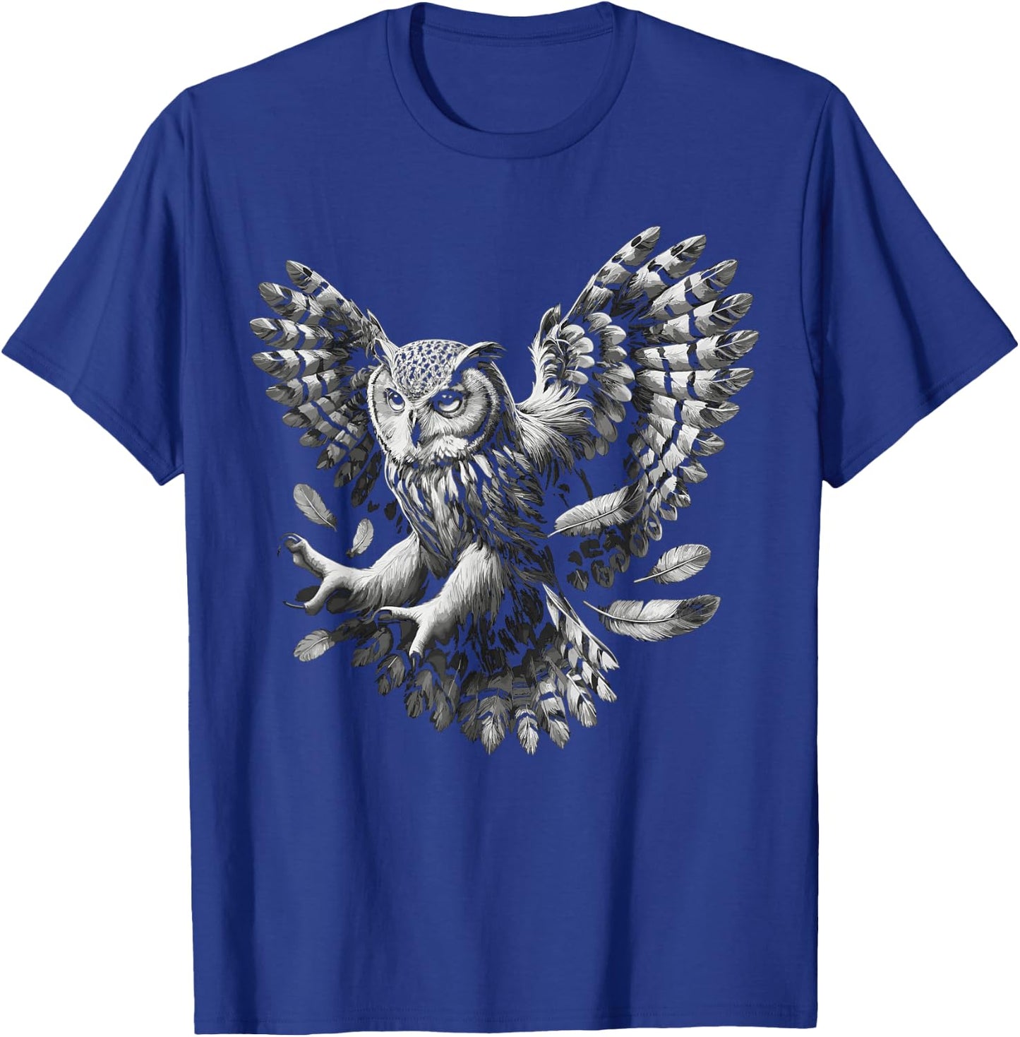 Owl Bird Art Animal Owl T-Shirt - T-Shirt | Royal