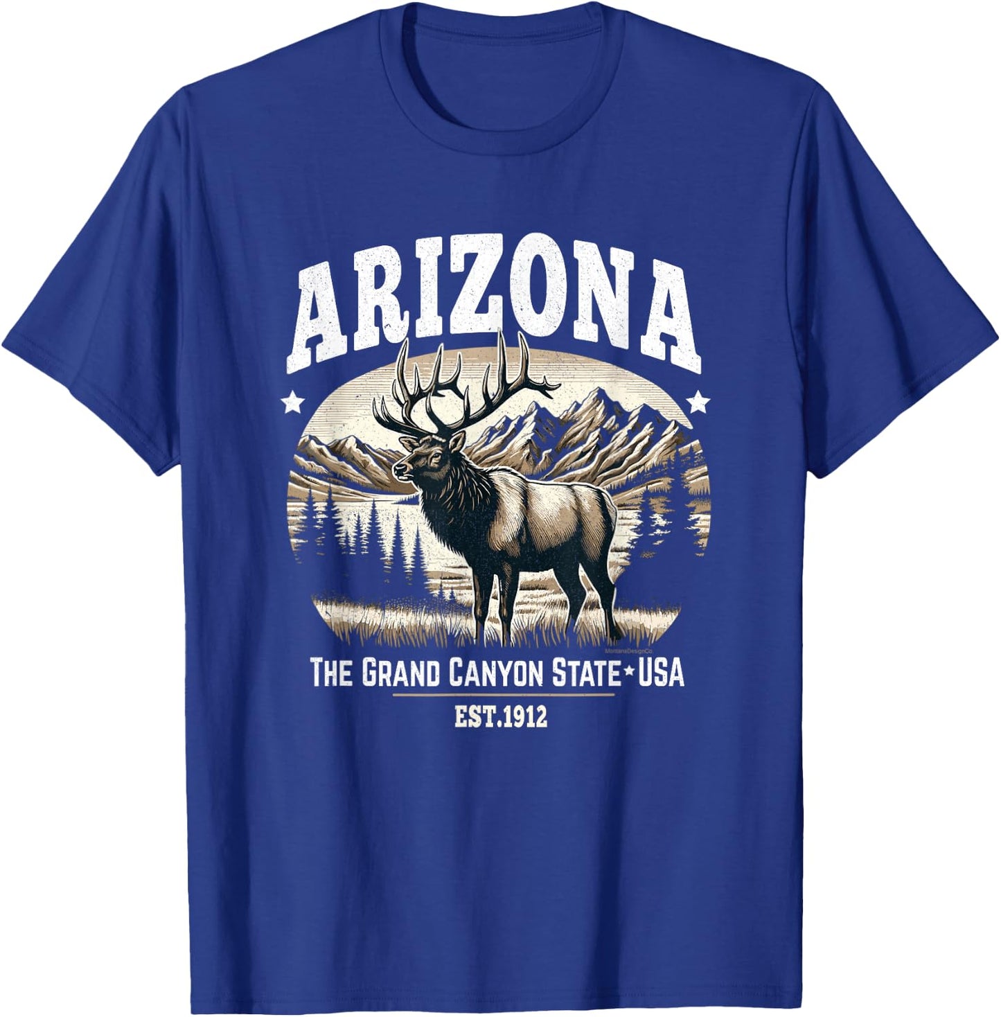 Arizona Rocky Mountain Elk, The Grand Canyon State T-Shirt - T-Shirt | Royal