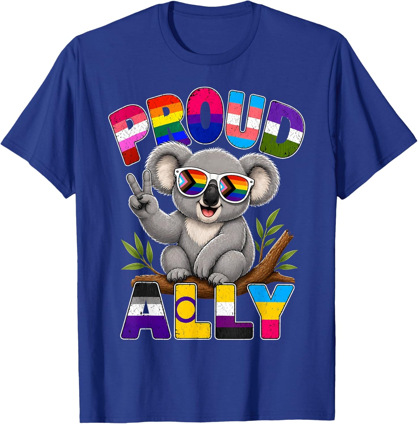 Proud Ally Koala LGBTQ Pride Month T-Shirt - T-Shirt | Royal