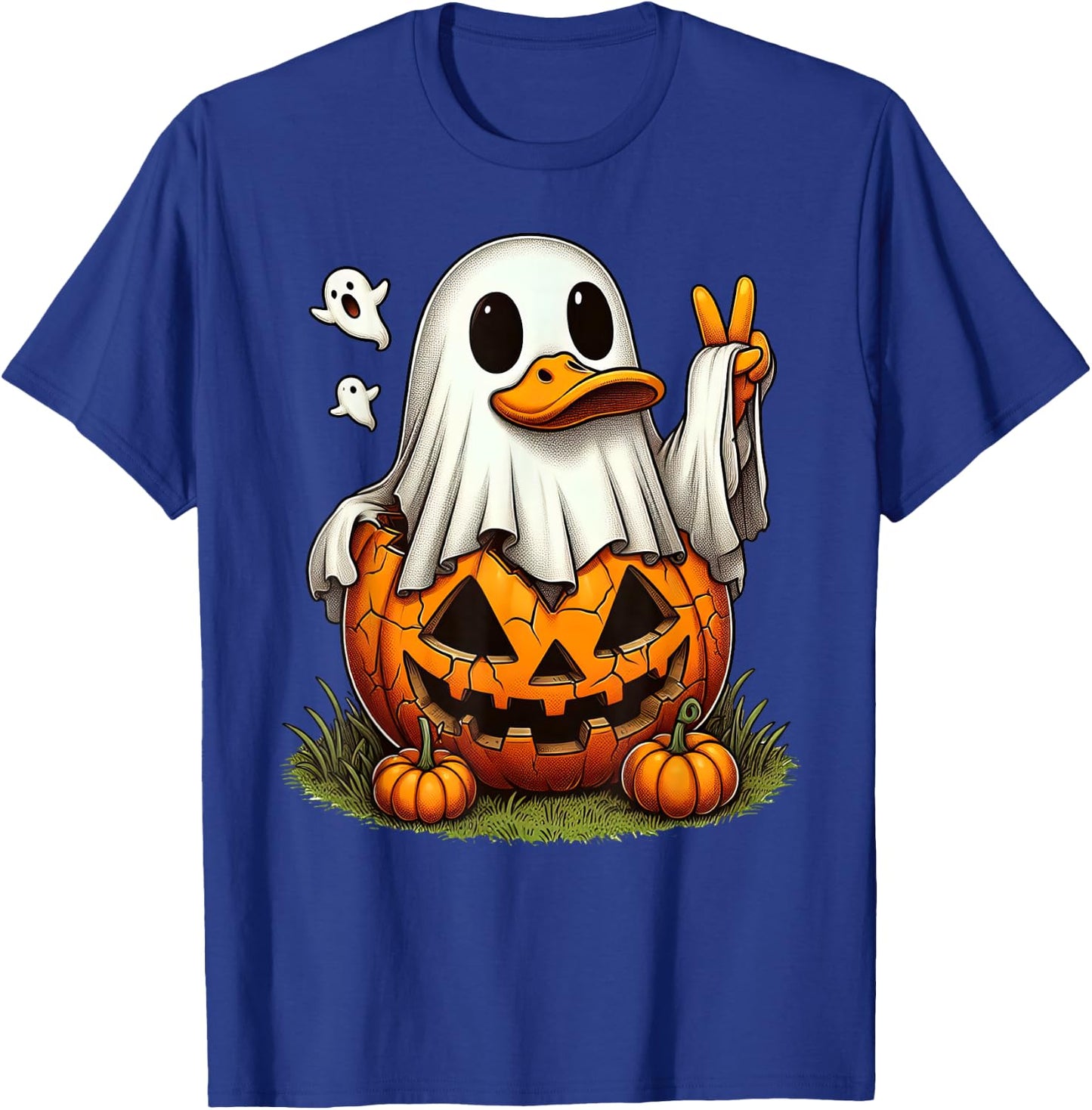 Funny Duck Boo Halloween Ghost Kids T-Shirt - T-Shirt | Royal