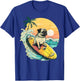 Funny Surfing Pug On Beach Pet Lover Vacation Summer T-Shirt - T-Shirt | Royal