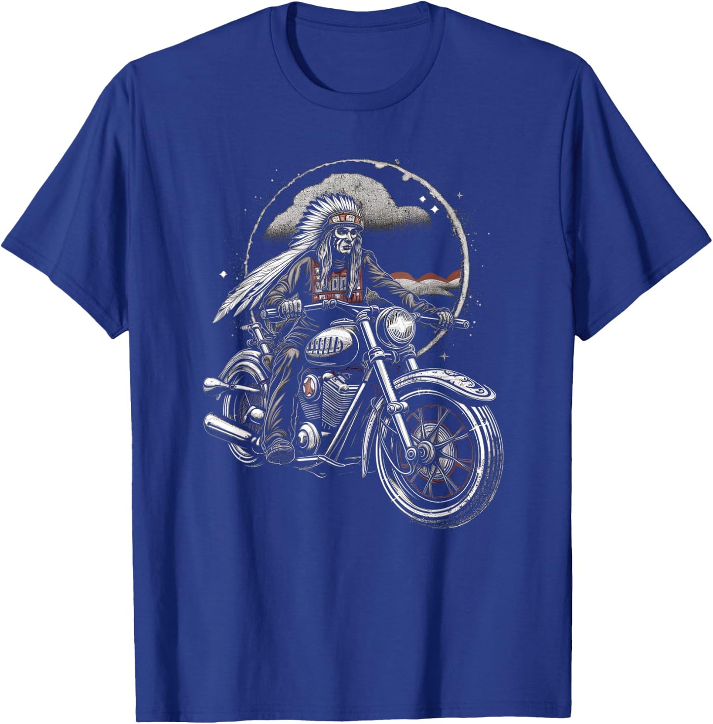 Native American bikes Motorcycle Indian Bikers old classic T-Shirt - T-Shirt | Royal