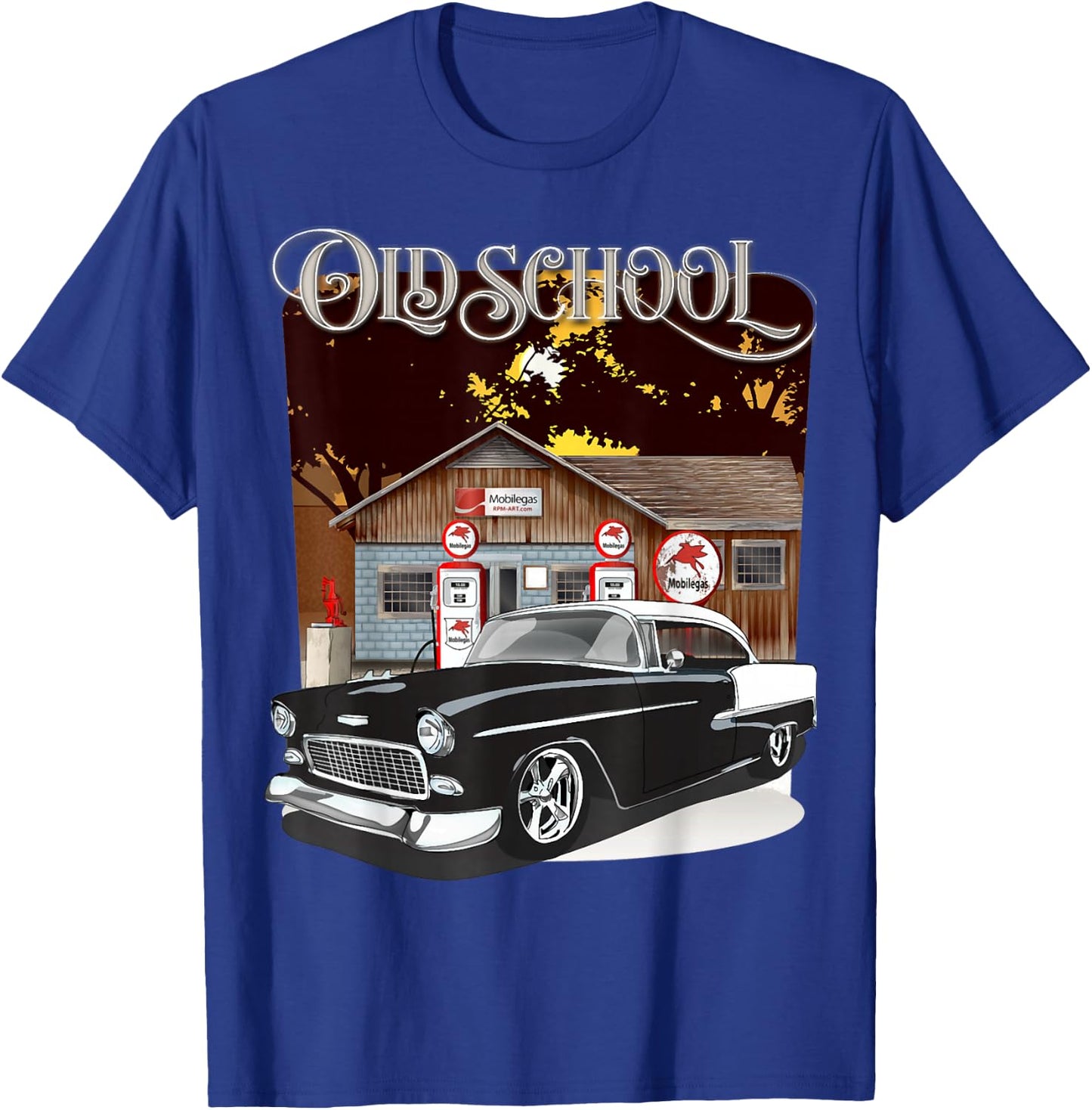 1955 55 chevys bel air Classic Vintage Muscle car Old School T-Shirt - T-Shirt | Royal