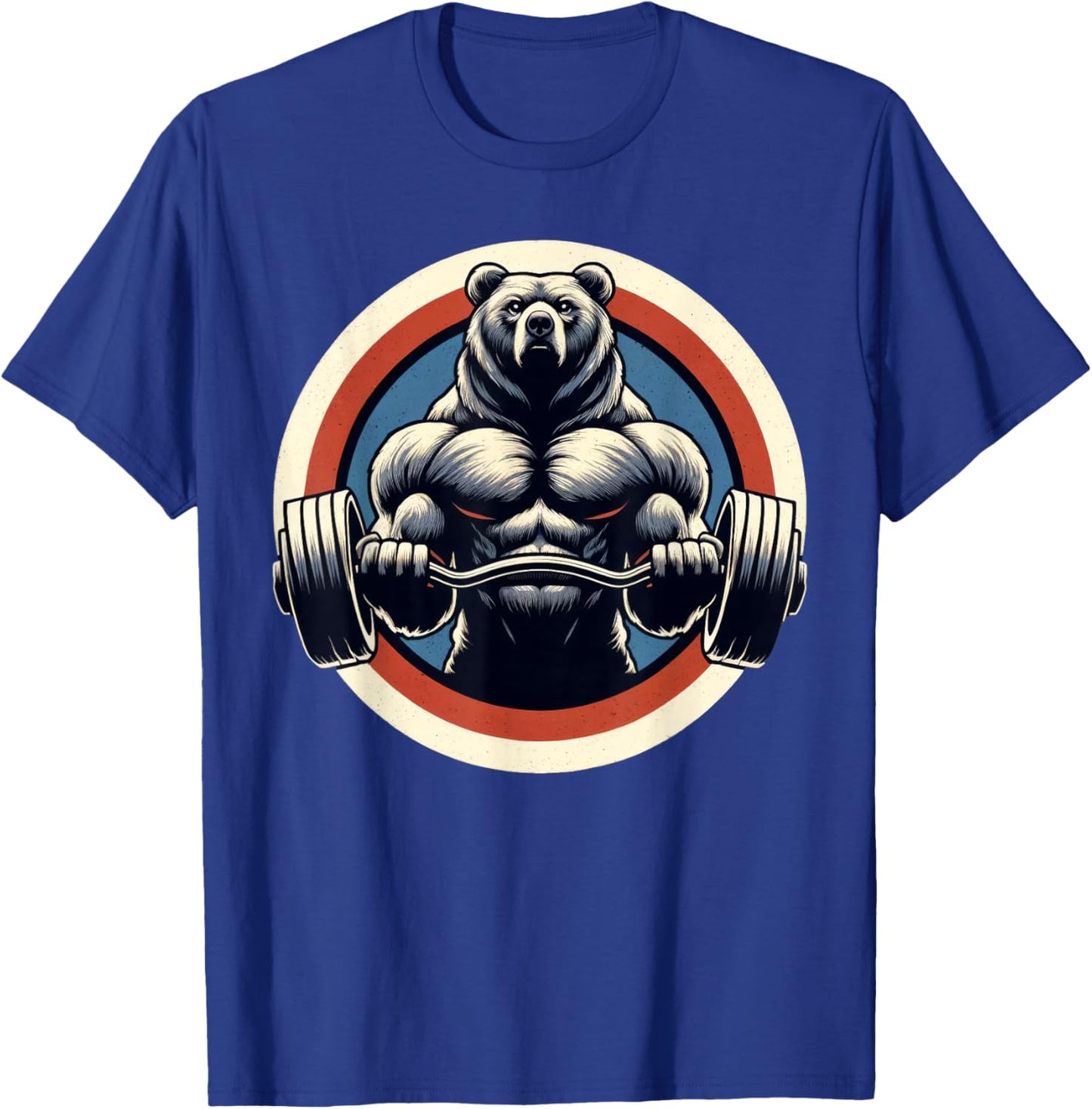 Bear Powerlifting Weightlifting Gym Workout T-Shirt - T-Shirt | Royal