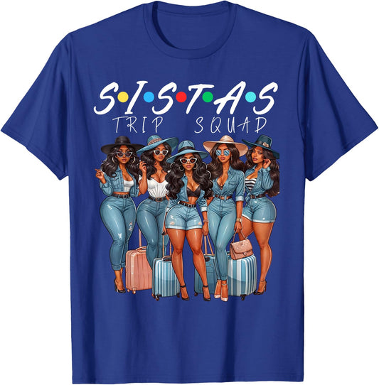 Sistas afro Women together Sistas Squad Trip Afro women T-Shirt - T-Shirt | Royal