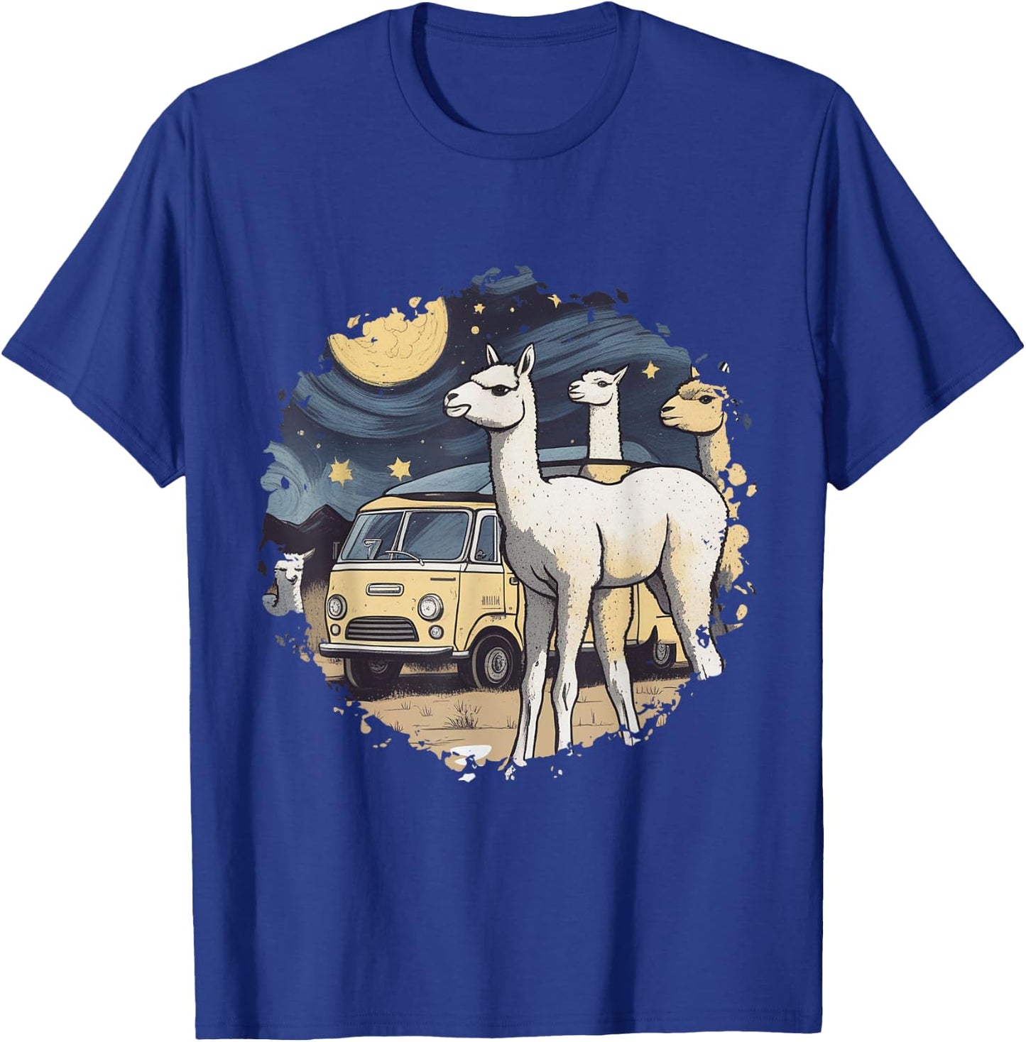 Cotopaxi Starry Night Artwork Llama National Park T-Shirt - T-Shirt | Royal