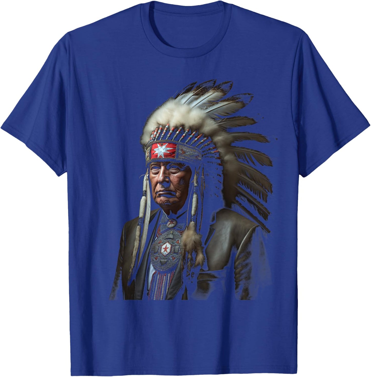 Trump Native American Indian Warrior Native American Trump T-Shirt - T-Shirt | Royal