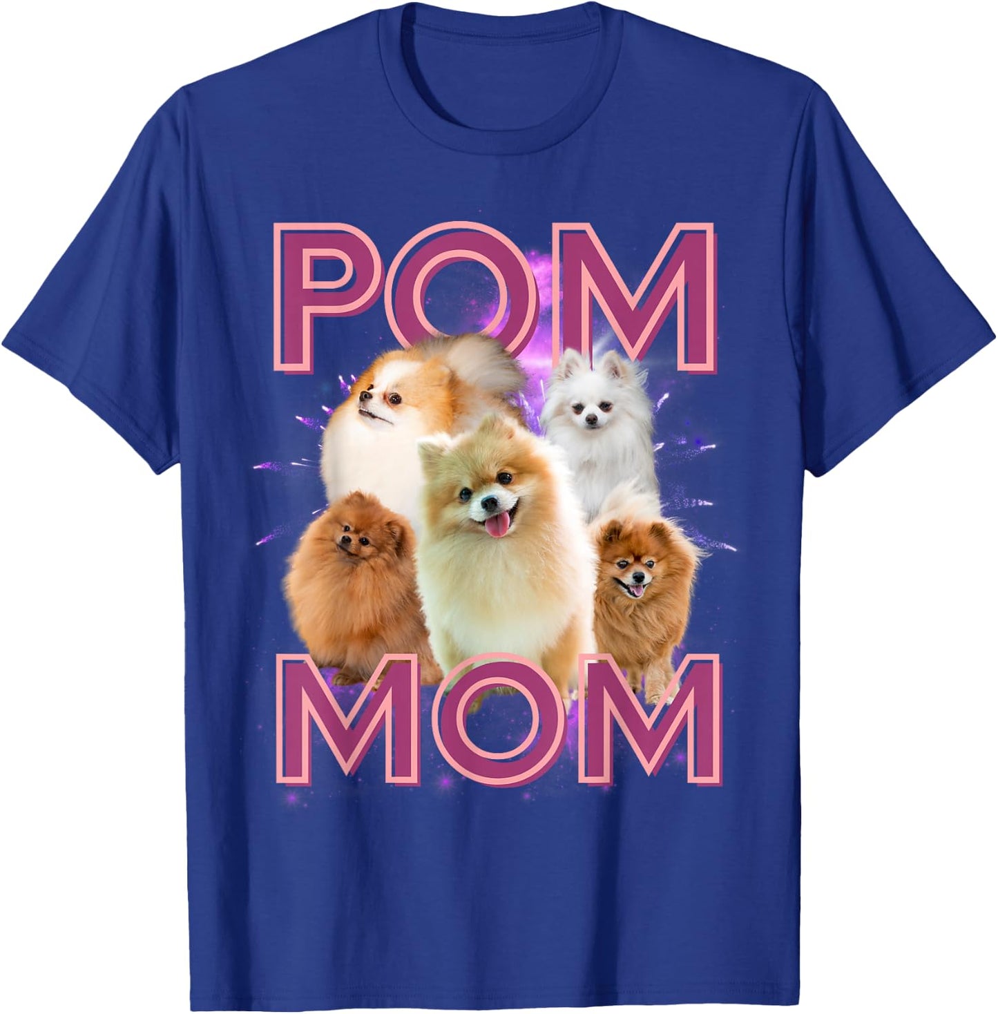 Pom Mom Pomeranian Dog Retro Bootleg T-Shirt - T-Shirt | Royal