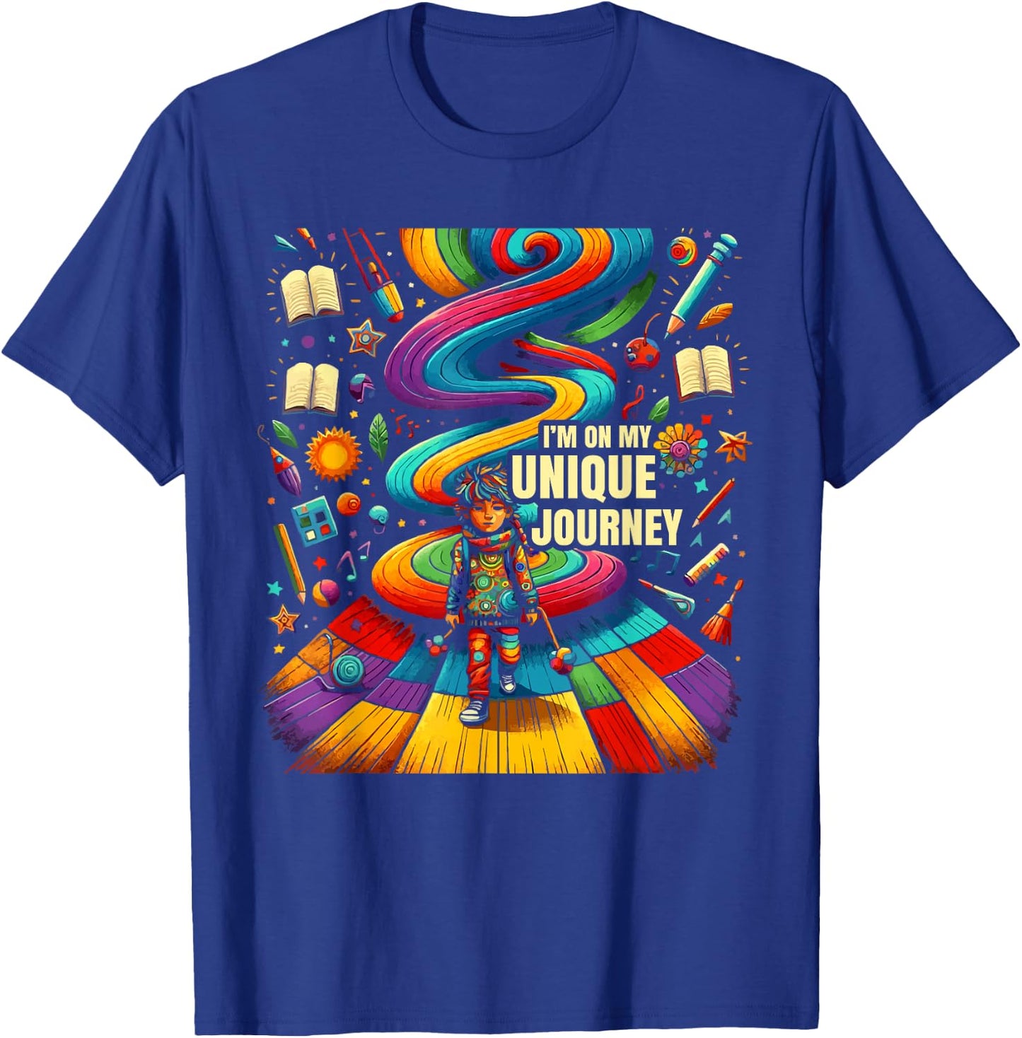 AuDHD Autism ADHD Autistic Spectrum Neurodiversity T-Shirt - T-Shirt | Royal