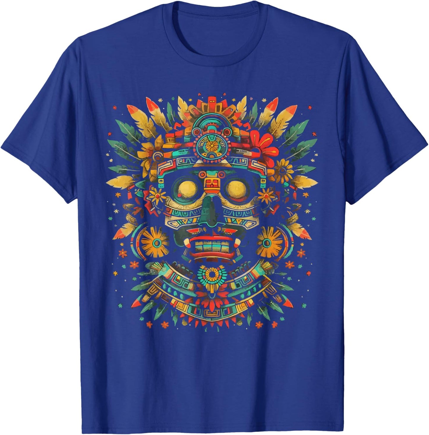Aztec God Aztec Culture Mayan Indigenous Tlaloc Statue T-Shirt - T-Shirt | Royal