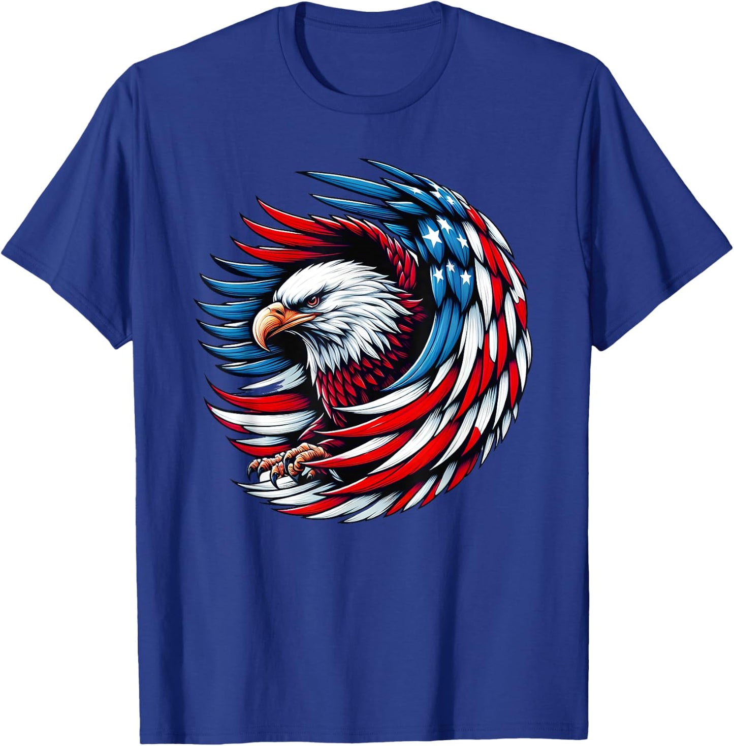 American Bald Eagle USA Flag 4th of July Patriotic Eagle Kids Men T-Shirt - T-Shirt | Royal