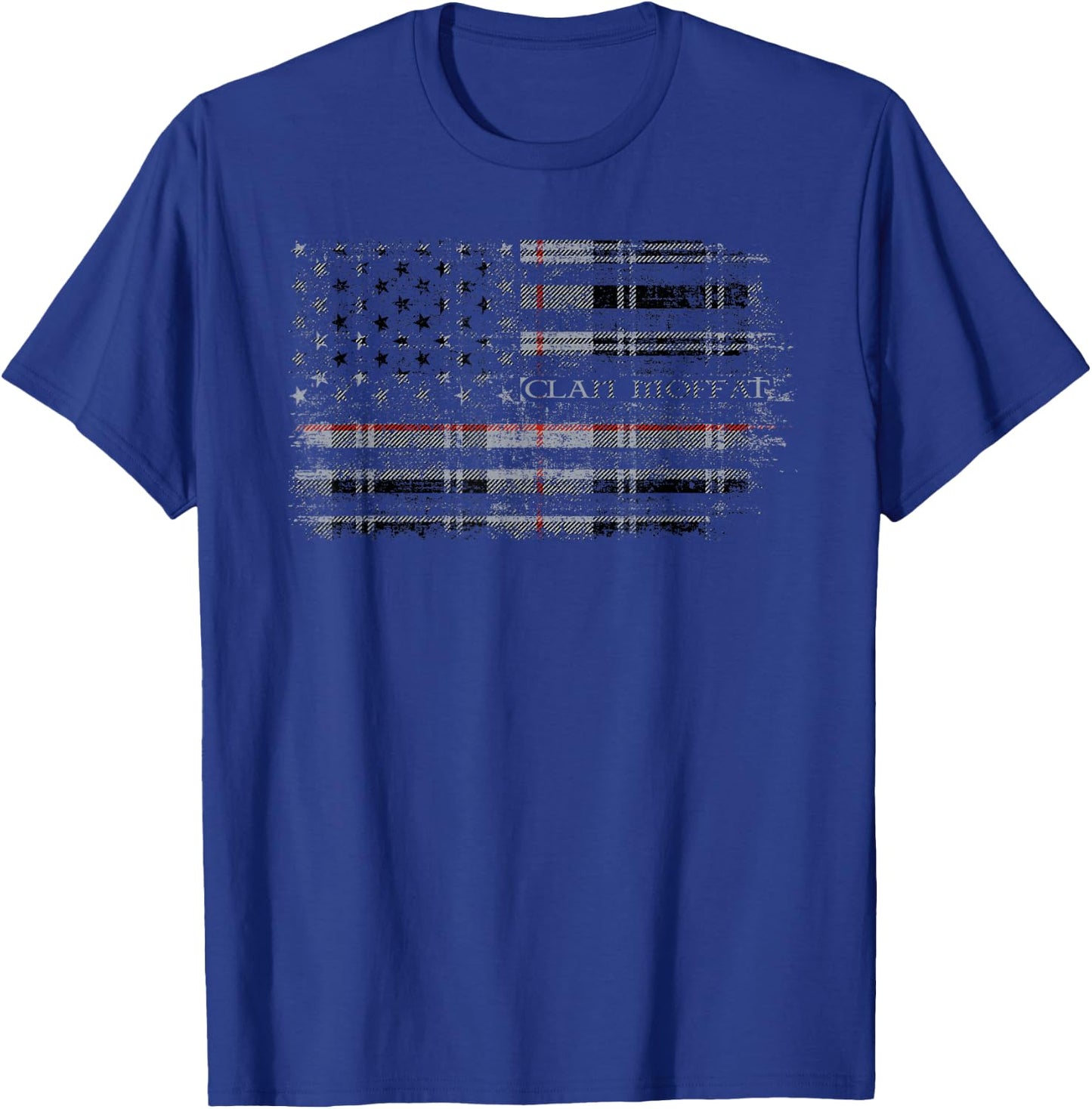 Clan Moffat Scottish tartan US flag kilt Scotland T-Shirt - T-Shirt | Royal