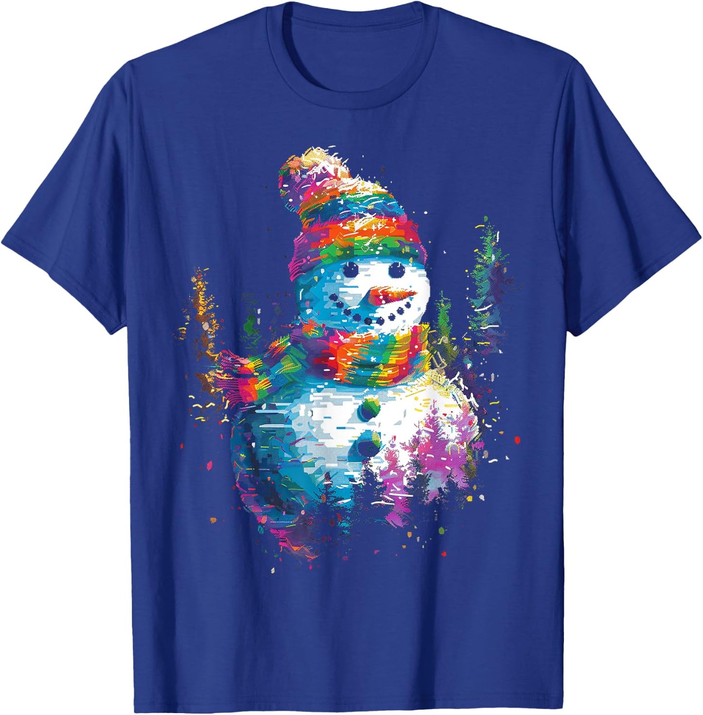 Snowman Christmas Motif X-Mas Art Family Snowman T-Shirt - T-Shirt | Royal
