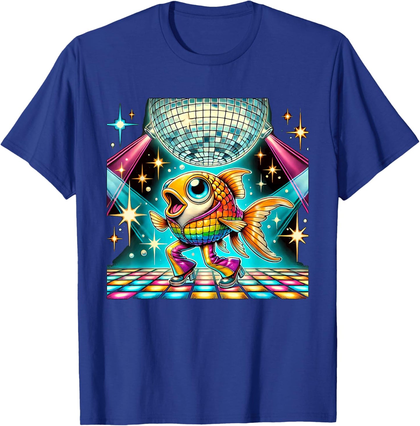 Aesthetic Fish Disco T-Shirt - T-Shirt | Royal