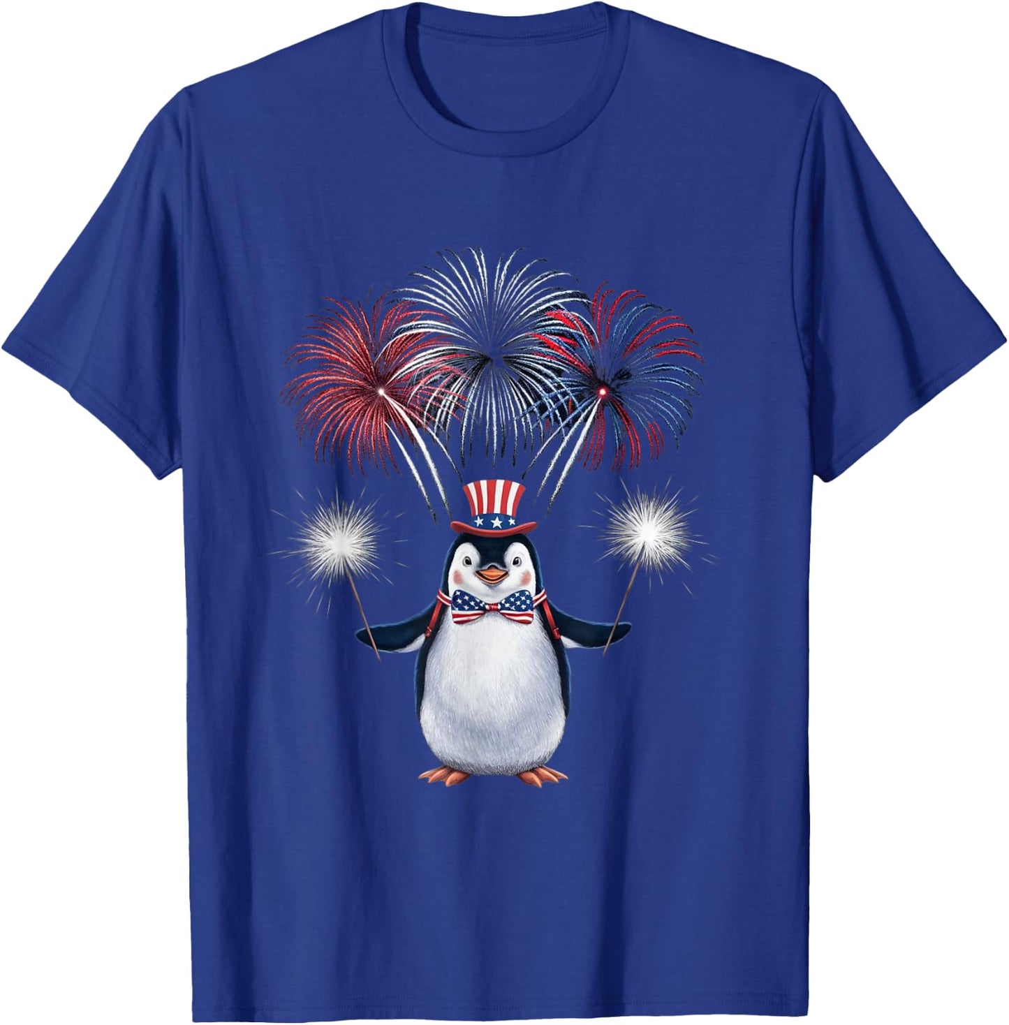 US Flag Penguin 4th Of July Patriotic Penguin Men Women Kids T-Shirt - T-Shirt | Royal