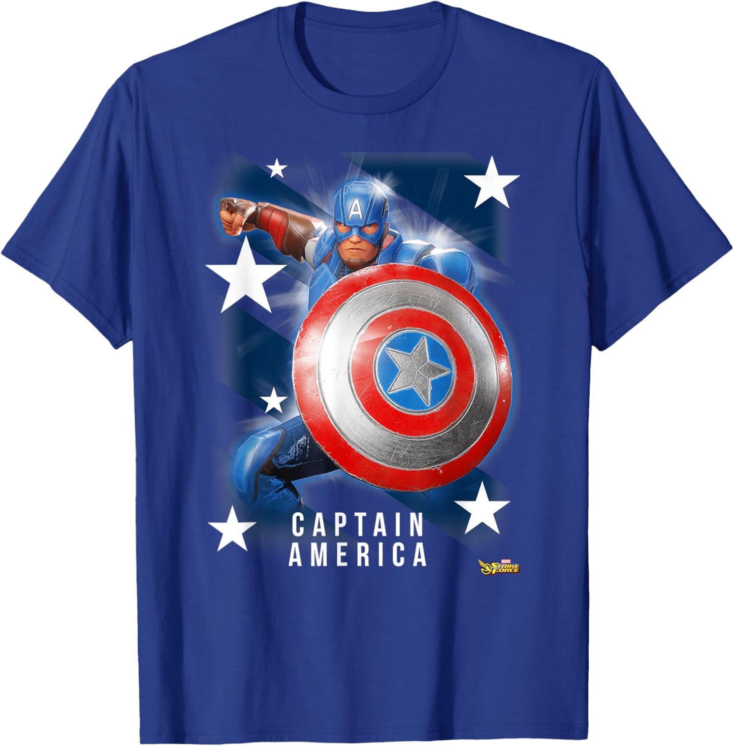 Marvel Strike Force Captain America Graphic T-Shirt - T-Shirt | Royal