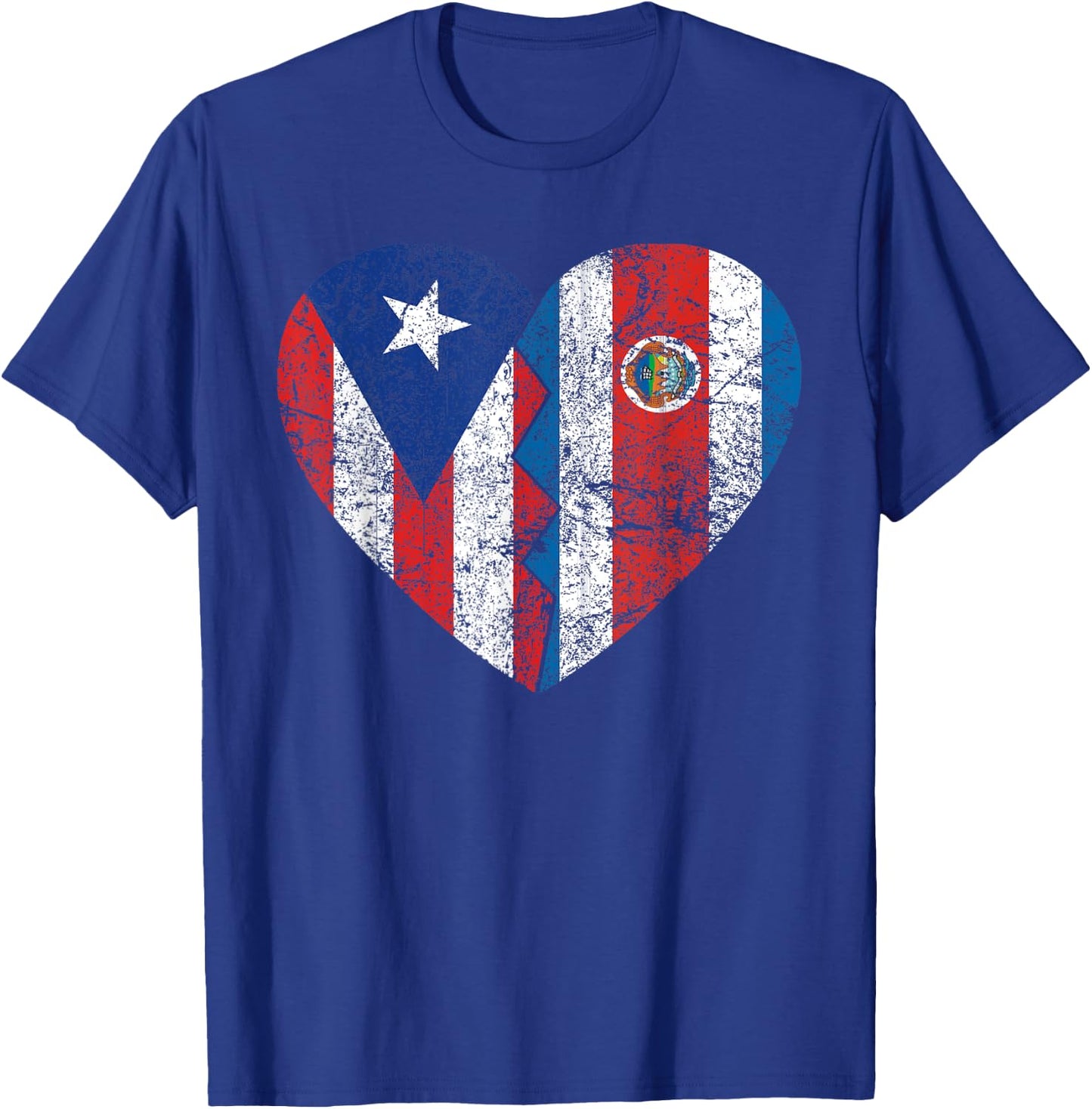 Costa Rican Puerto Rican Flags | Puerto Rico Costa Rica T-Shirt - T-Shirt | Royal