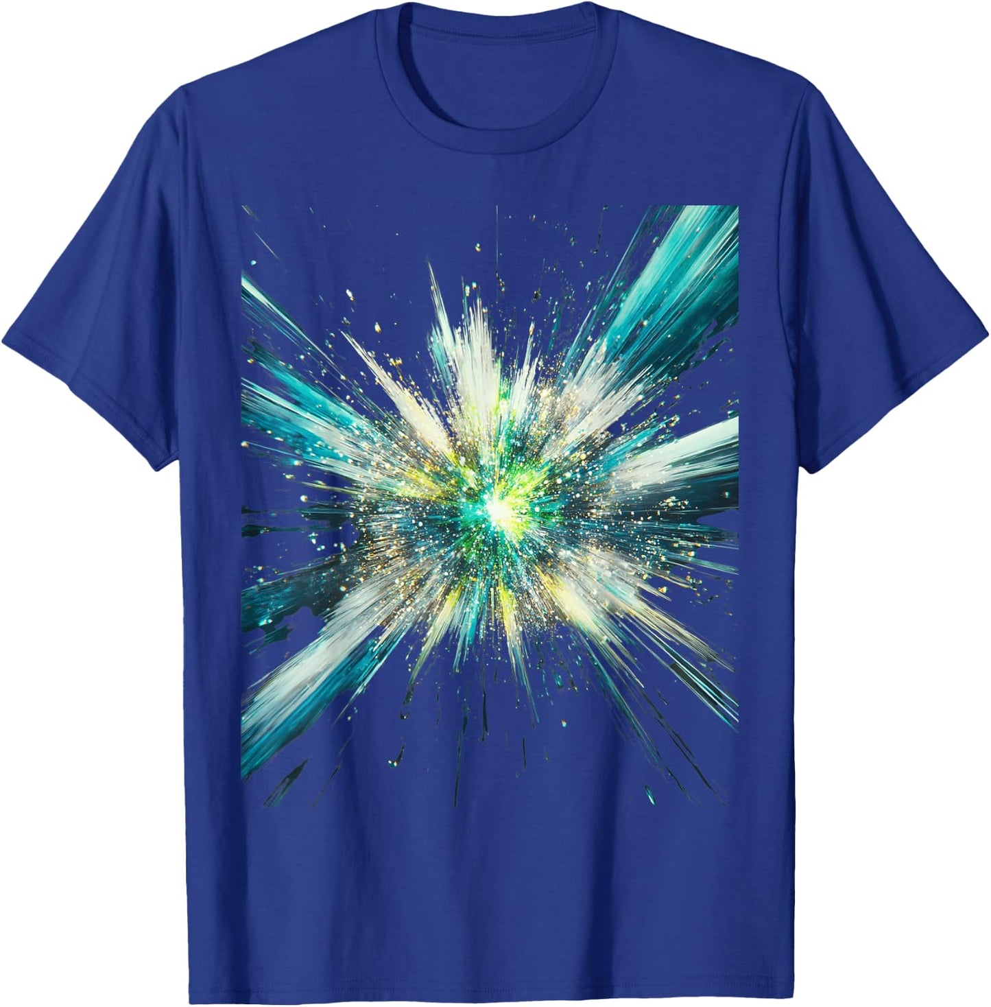 Abstract Space Explosion Art Vibrant Cosmic Burst Supernova Design T-Shirt - T-Shirt | Royal