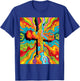 Colorful Vibrant Psychedelic Powerful Religious Cross Art T-Shirt - T-Shirt | Royal