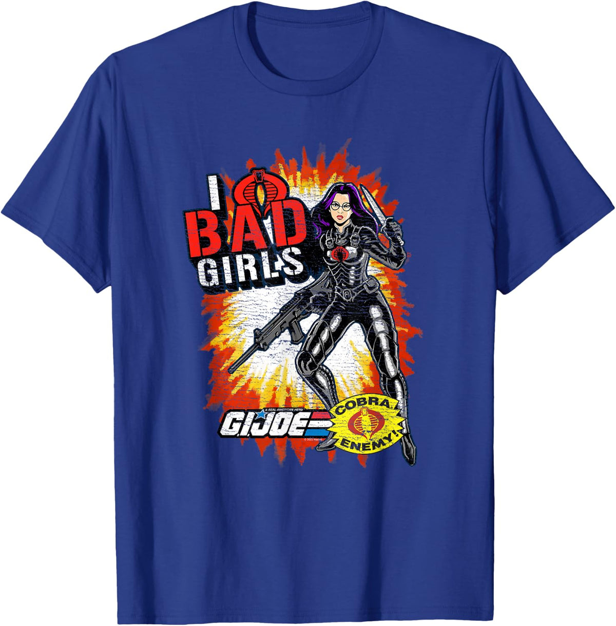 G.I. Joe I Heart Bad Girls Baroness Distressed Action Poster T-Shirt - T-Shirt | Royal