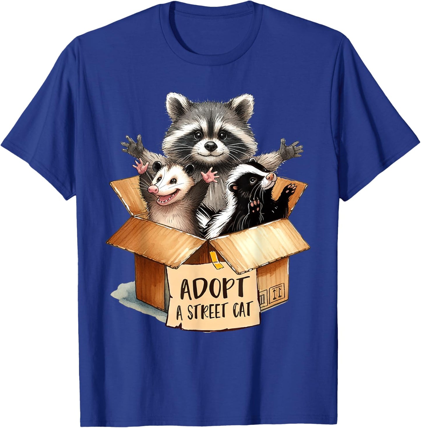 Team Trash Opossum Racoon Skunk Lover Adopt A Street Cat T-Shirt - T-Shirt | Royal
