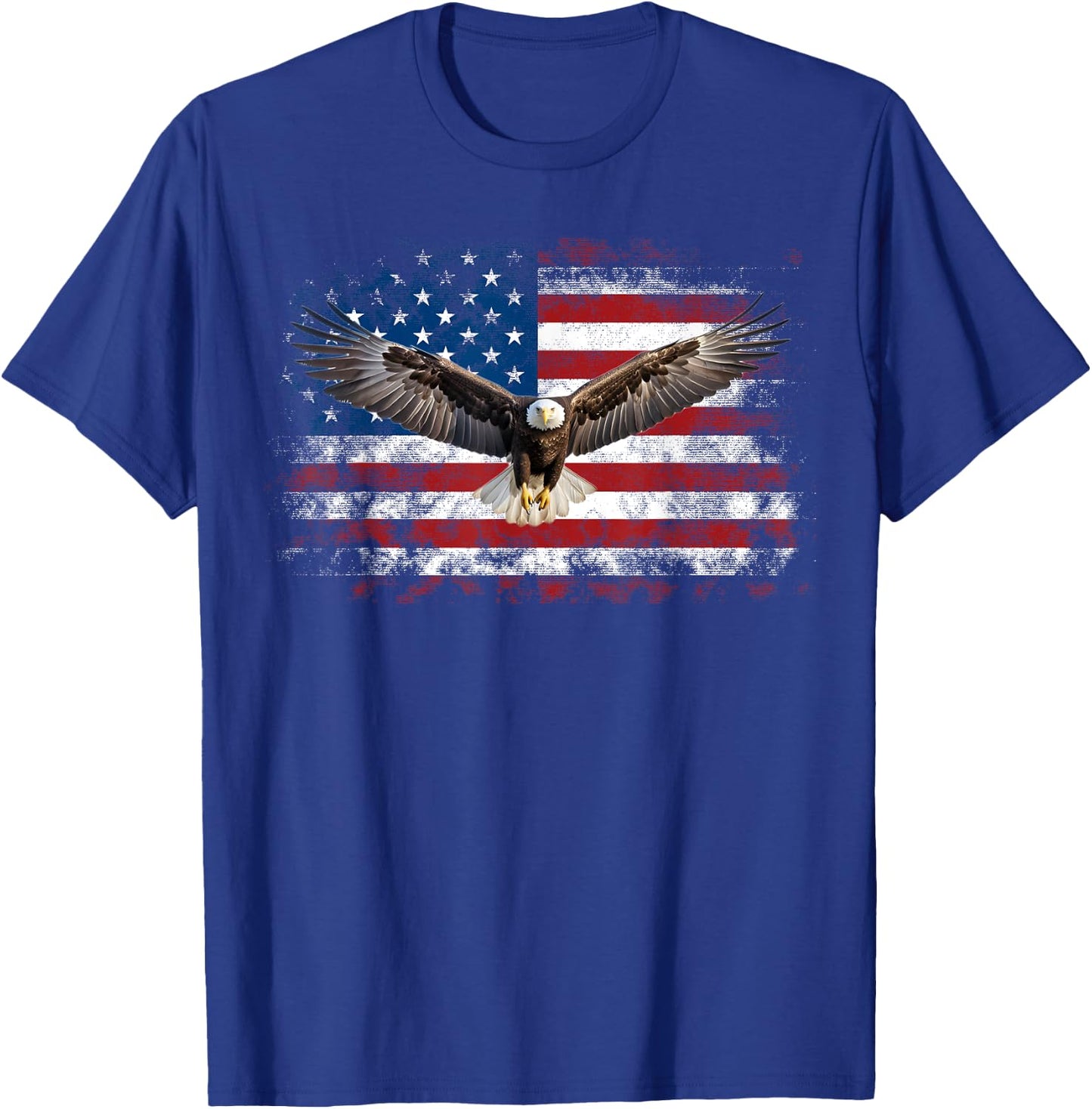 Patriotic Eagle 4th Of July USA American Flag Girls Kids Men T-Shirt - T-Shirt | Royal