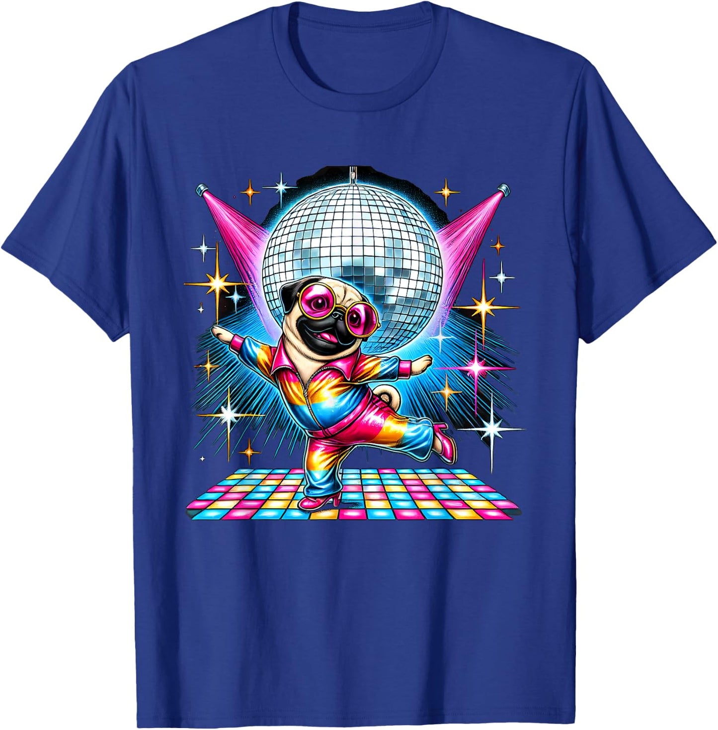 Aesthetic Pug Disco T-Shirt - T-Shirt | Royal