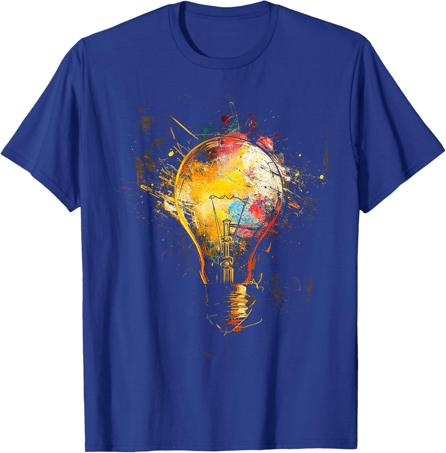 Light Bulb Painting Motif Artwork Art Light Bulb T-Shirt - T-Shirt | Royal