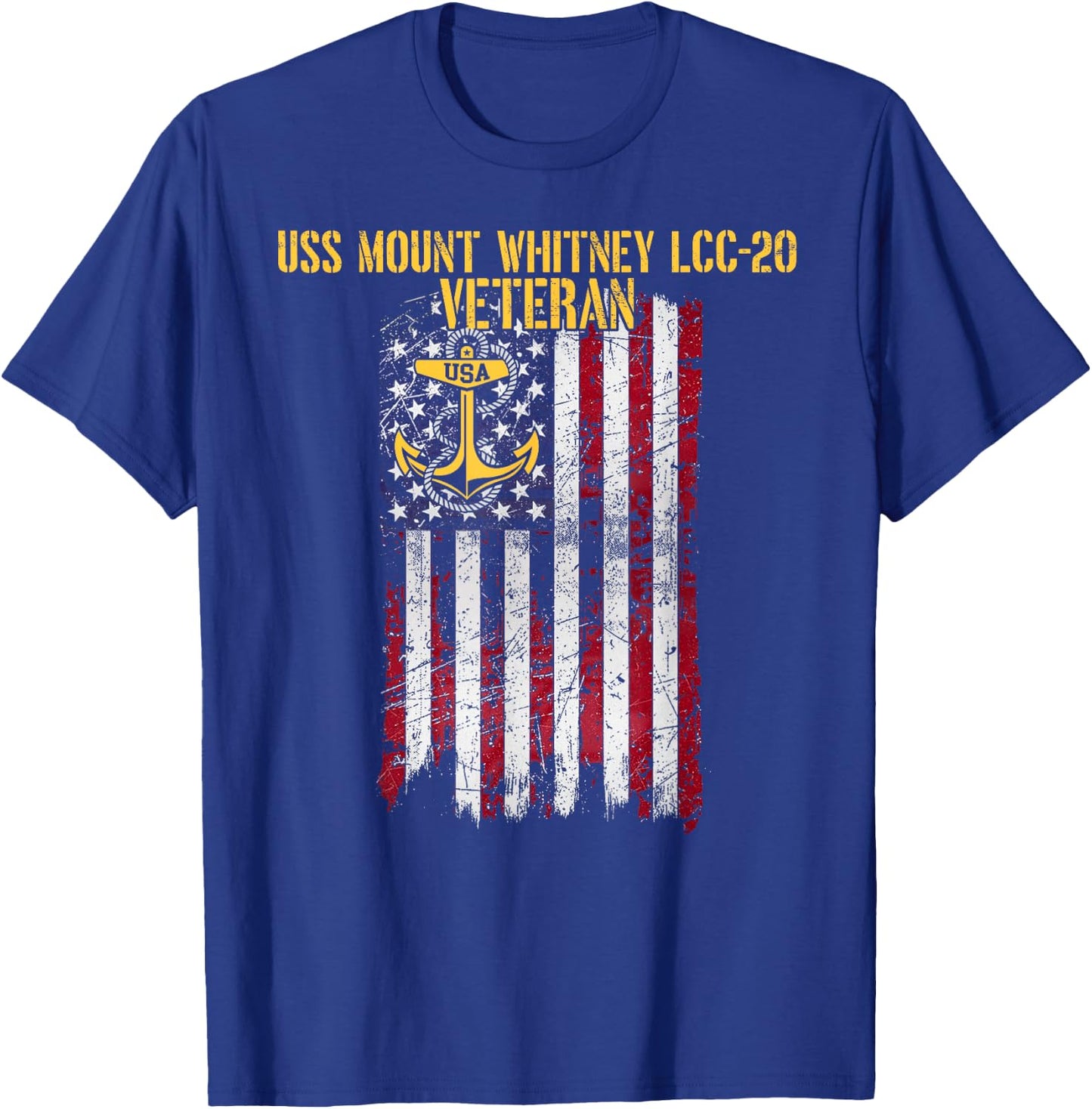USS Mount Whitney LCC-20 Amphibious Command Ship Veteran T-Shirt - T-Shirt | Royal