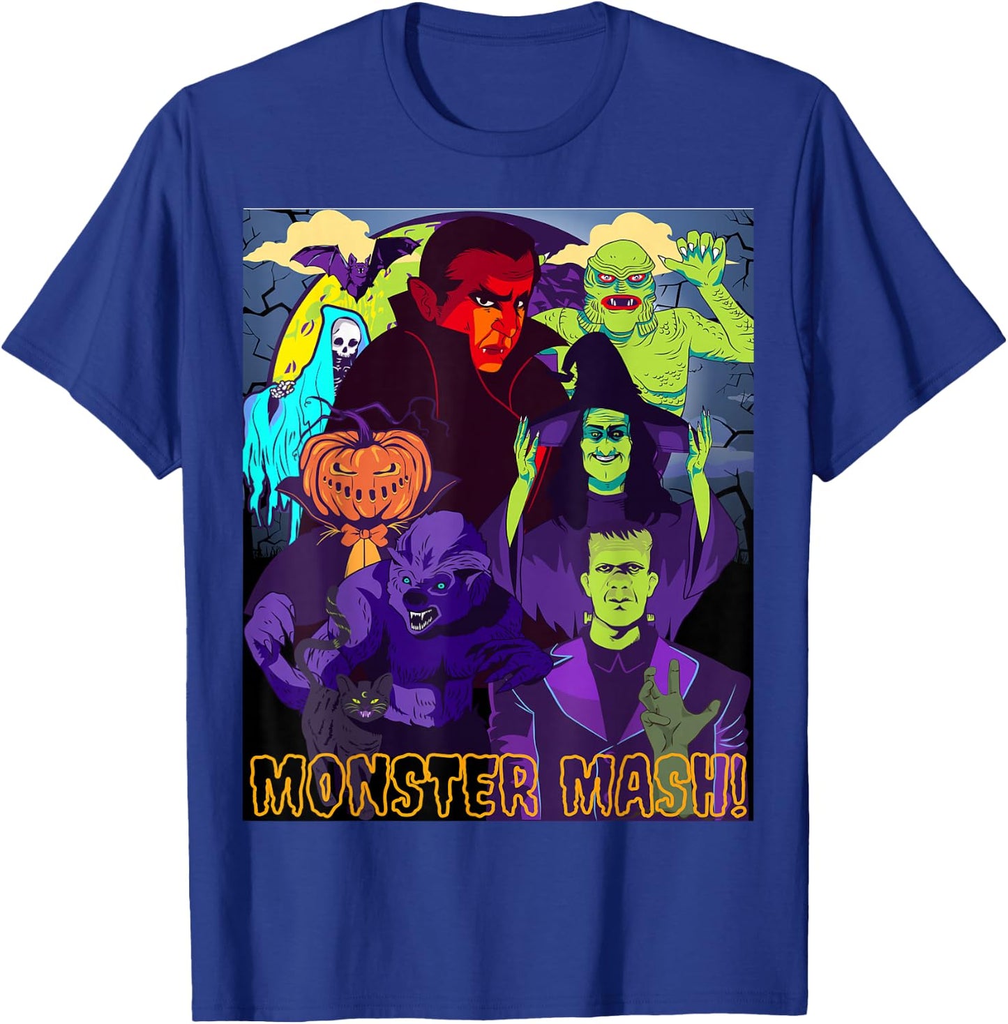 TWEAR 's Monster Mash Halloween Costume Funny Monster T-Shirt - T-Shirt | Royal