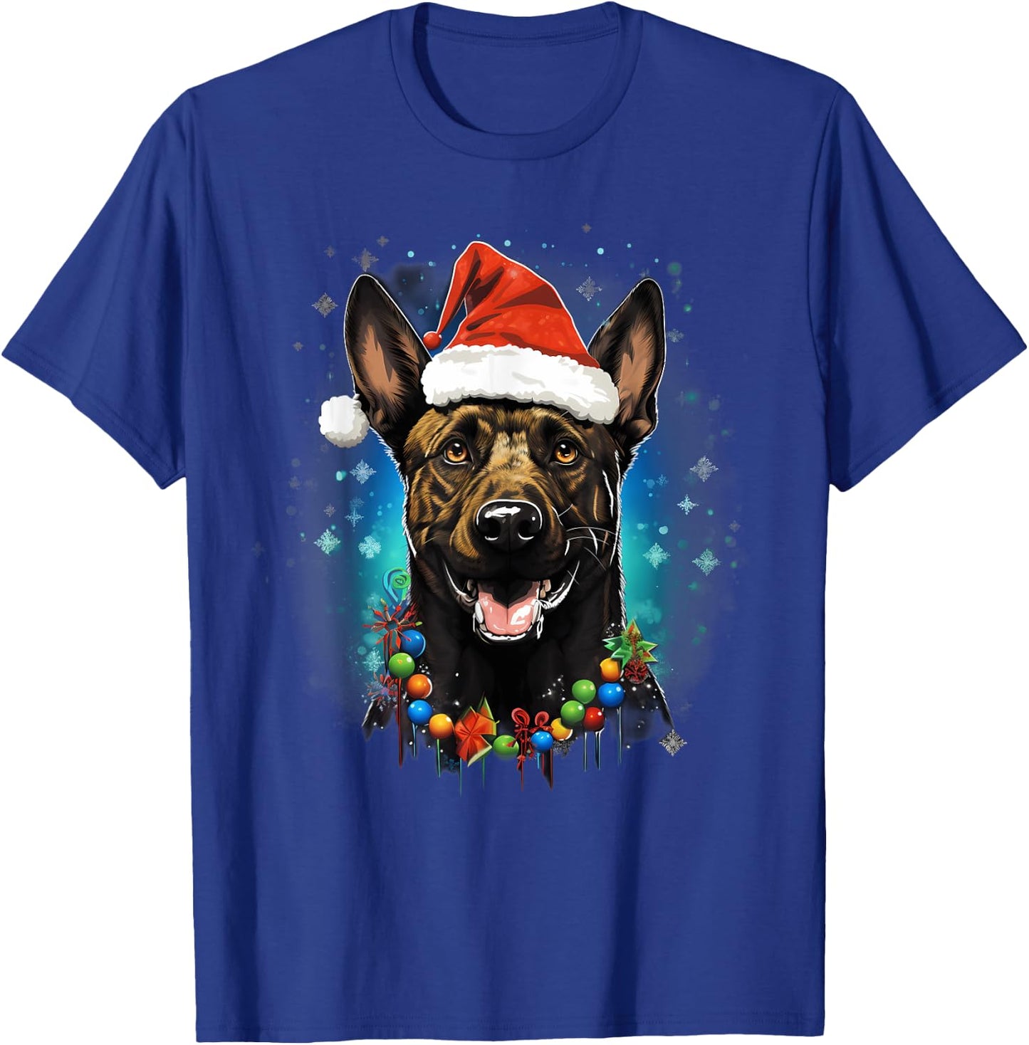 Xmas Dutch Shepherd Dog Christmas Women Kids T-Shirt - T-Shirt | Royal