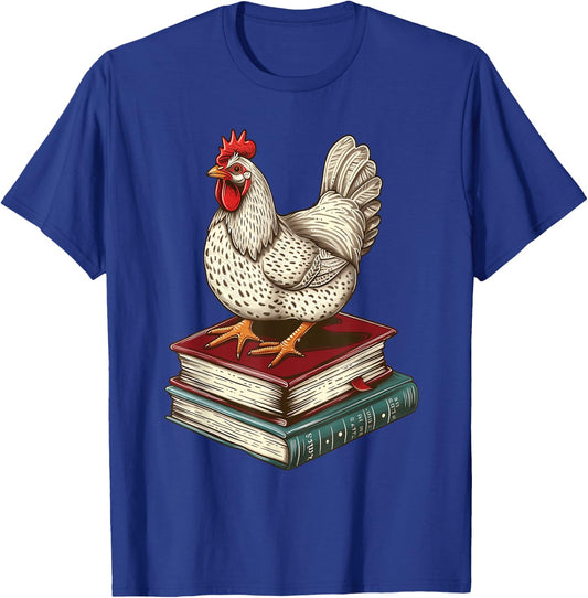 Chicken Books Back To School First Day Of School Boys Girls T-Shirt - T-Shirt | Royal