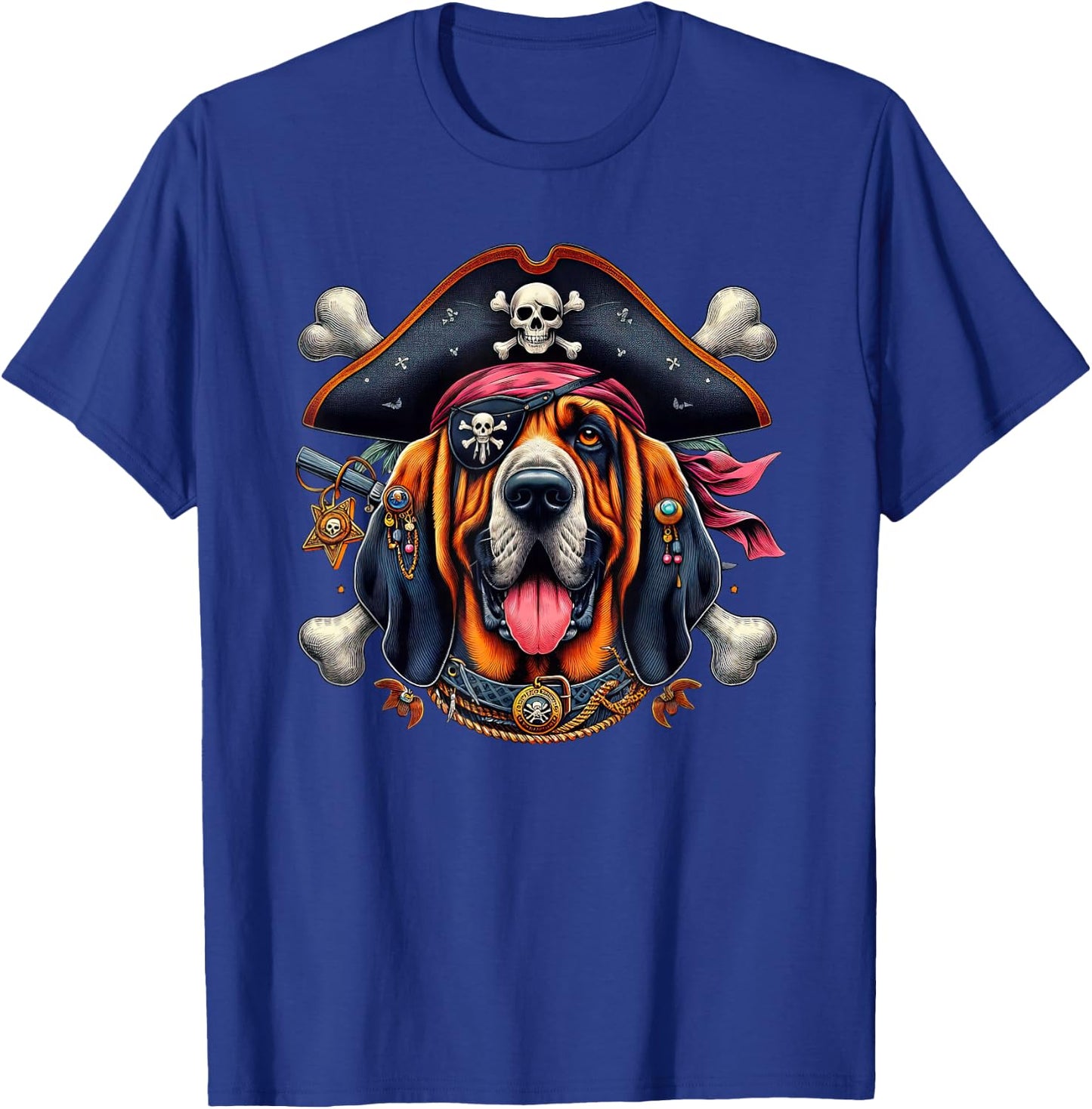 Bloodhound Pirate Crossbones Halloween Kids T-Shirt - T-Shirt | Royal