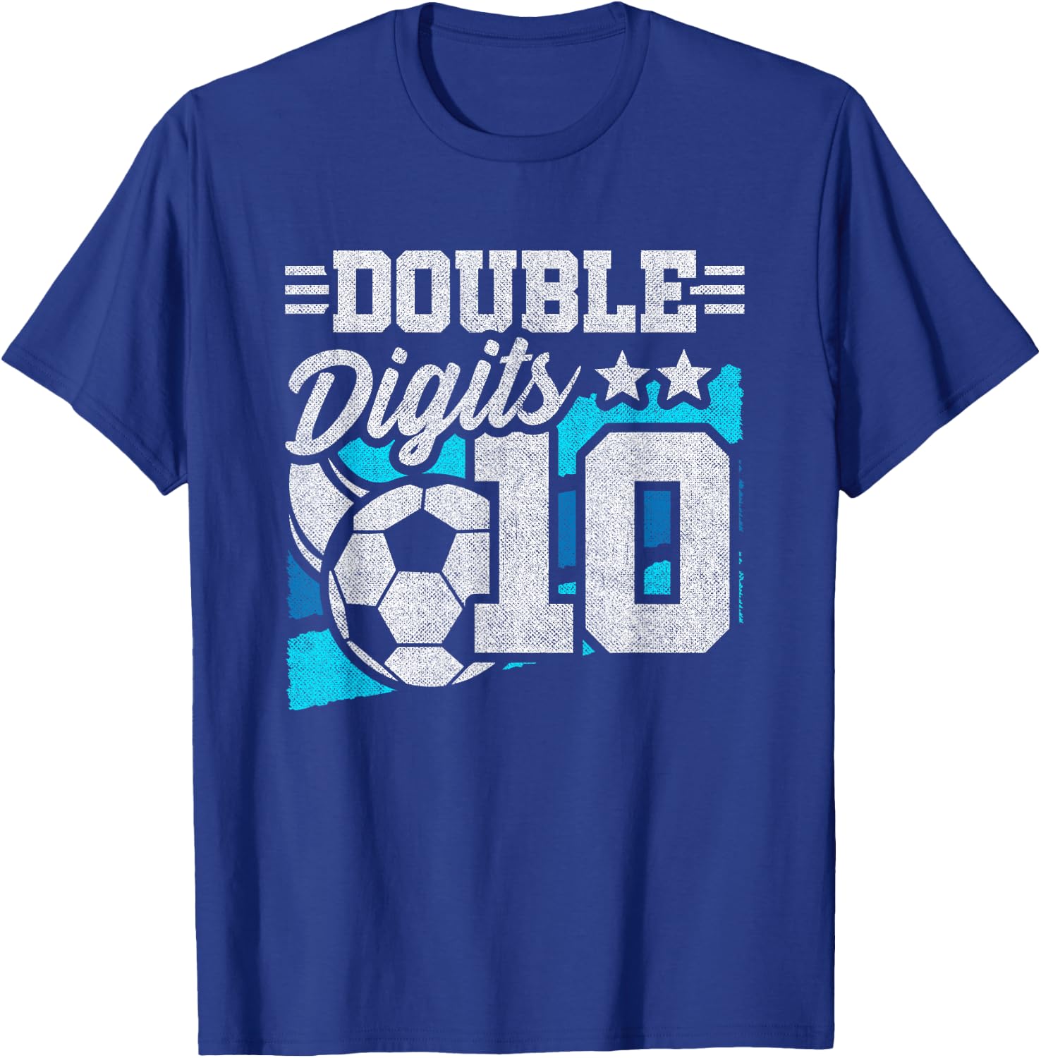 Soccer Boy Birthday 10 Year Old Double Digits 10th Birthday T-Shirt - T-Shirt | Royal