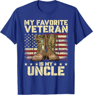 Army Veterans Day My Favorite Veteran Is My Uncle For Kids T-Shirt - T-Shirt | Royal