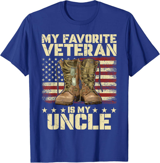 Army Veterans Day My Favorite Veteran Is My Uncle For Kids T-Shirt - T-Shirt | Royal
