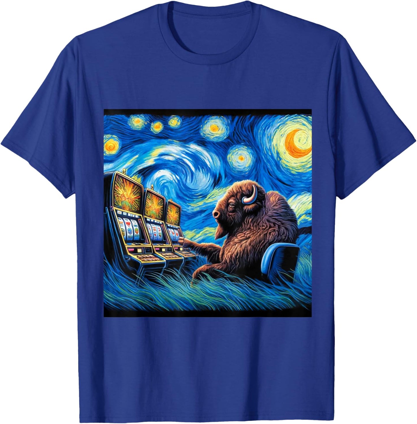 Lucky Buffalo Casino Slot Machine BUFFALOOOOO Gambling T-Shirt - T-Shirt | Royal