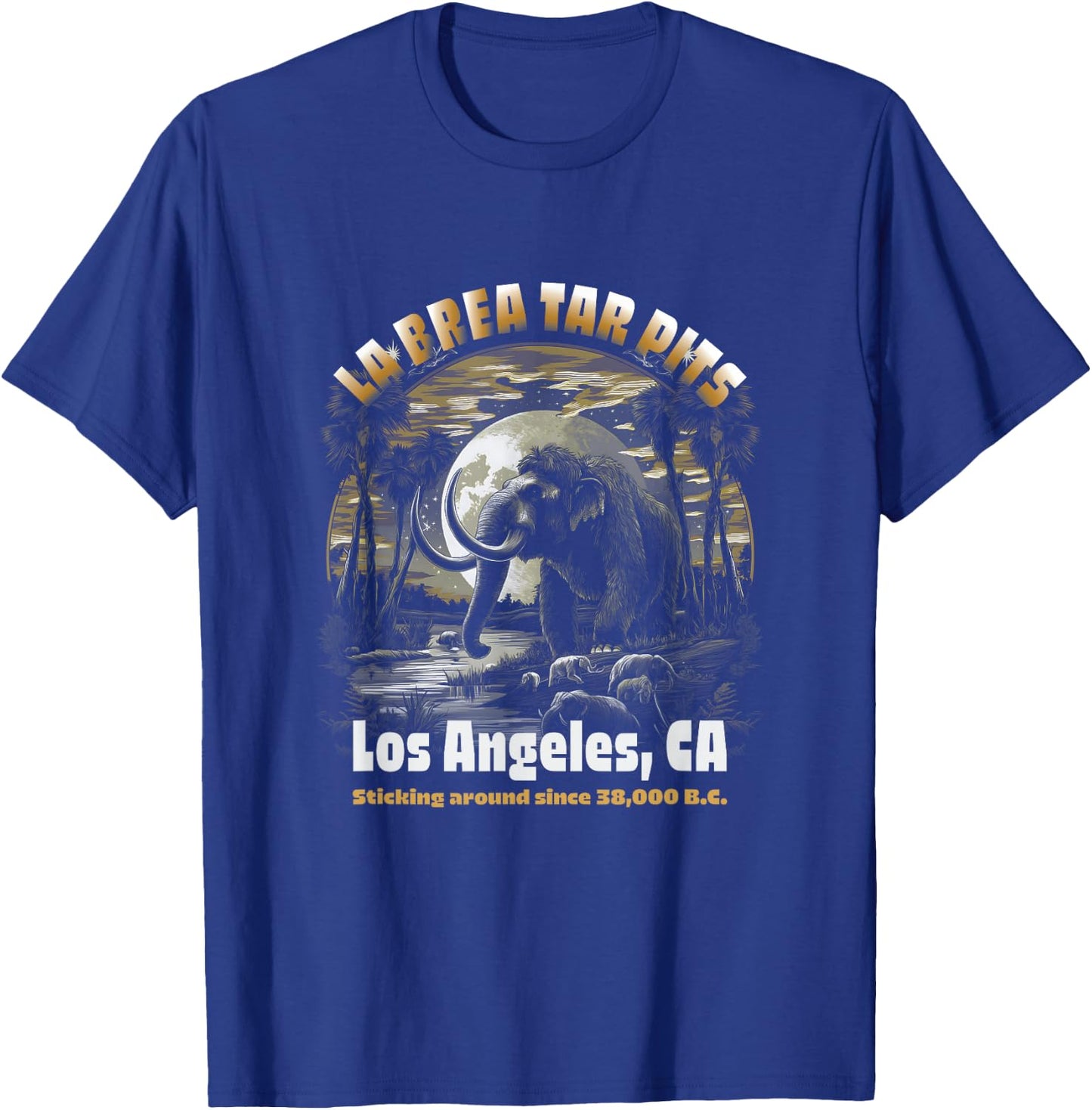 Los Angeles La Brea Tar Pits Columbian Mammoth T-Shirt - T-Shirt | Royal