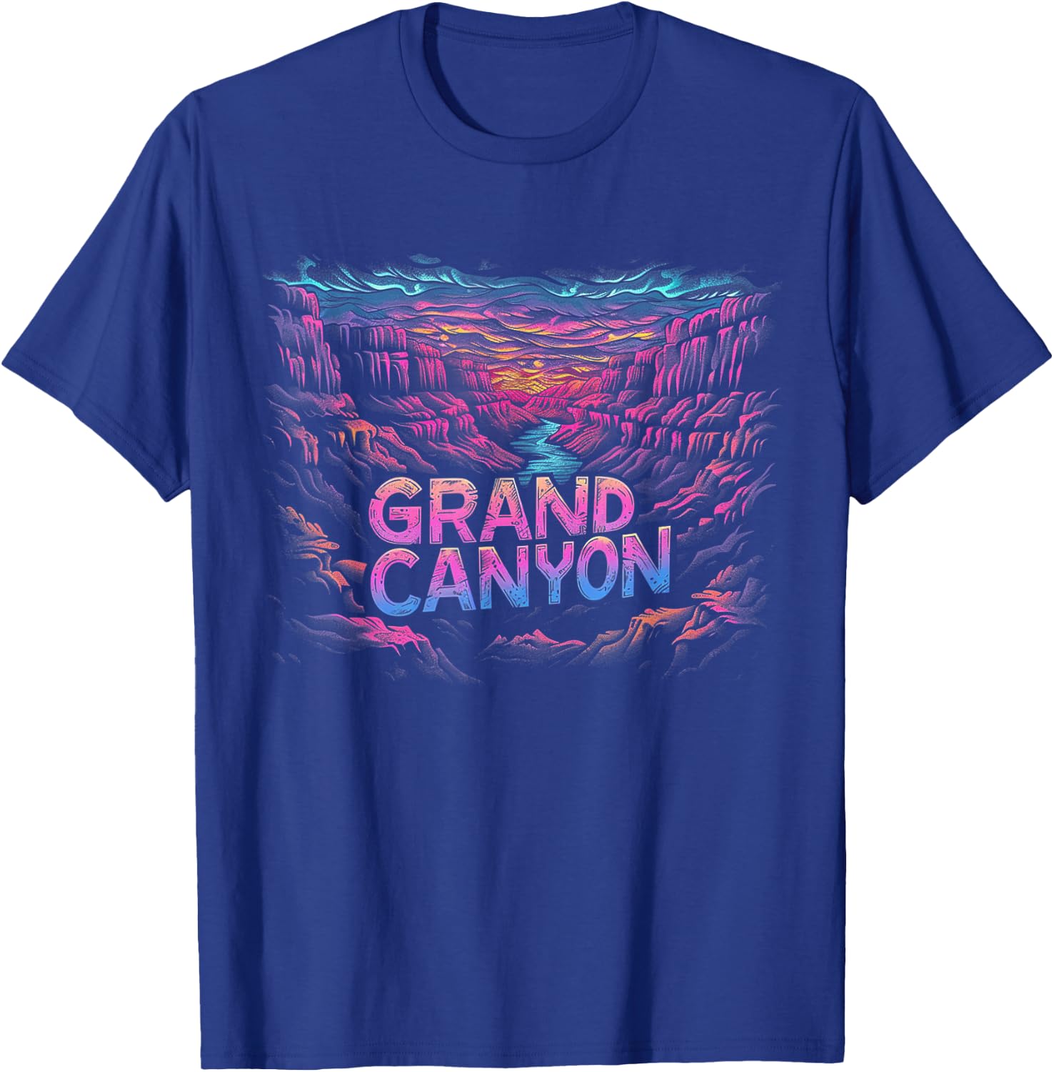 Grand Canyon - US National Park Vintage Men Women Kids Retro T-Shirt - T-Shirt | Royal