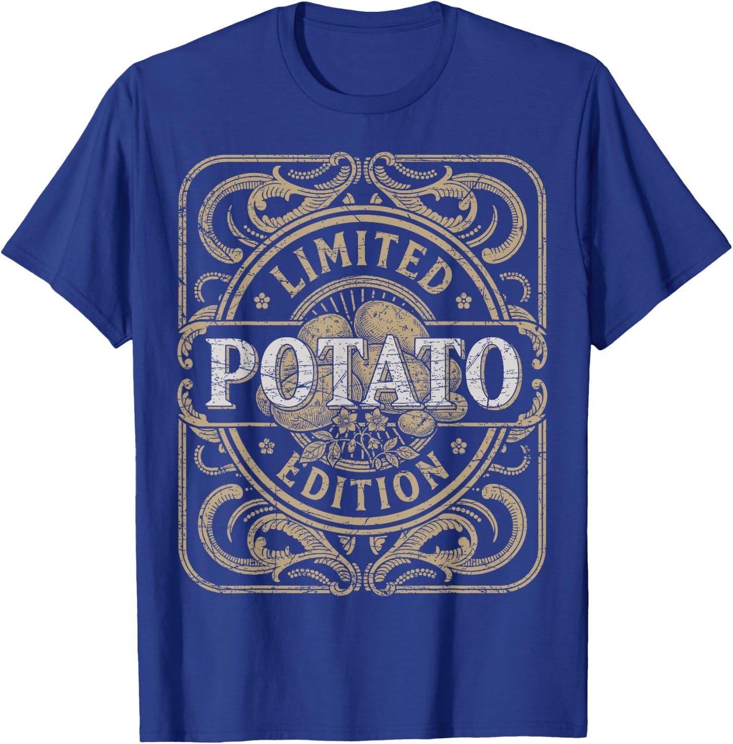 Potato Vintage Potato Farmer Retro Vegetables Farmer T-Shirt - T-Shirt | Royal