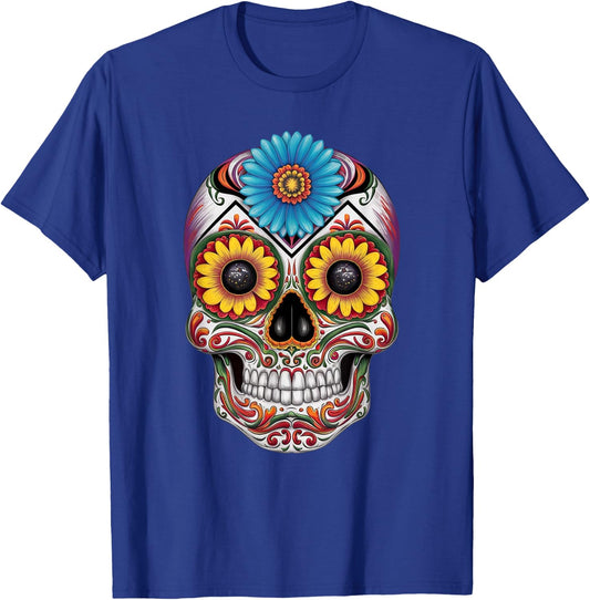 Sugar Skull Day of Dead Halloween Dia De Muertos T-Shirt - T-Shirt | Royal