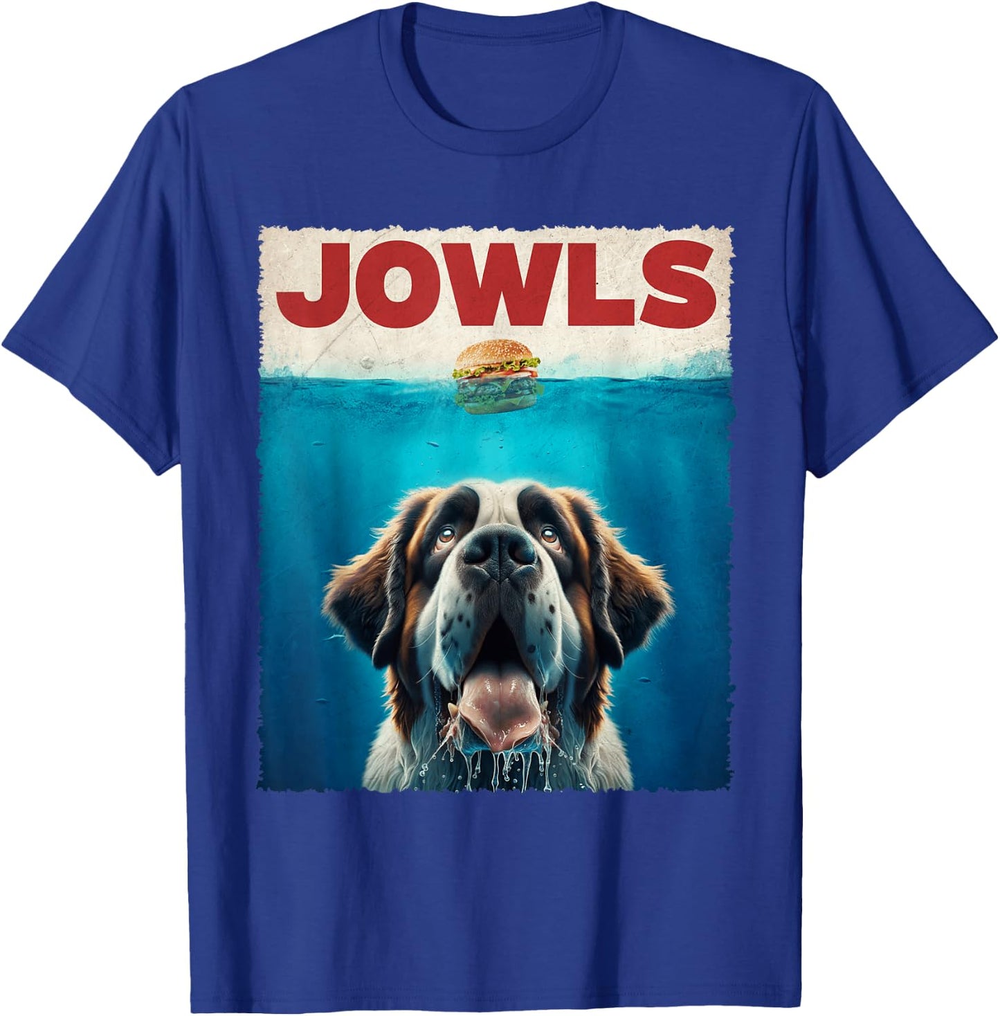 Saint Bernard Jowls Dogs Lovely Pets Funny Animal Fastfood T-Shirt - T-Shirt | Royal