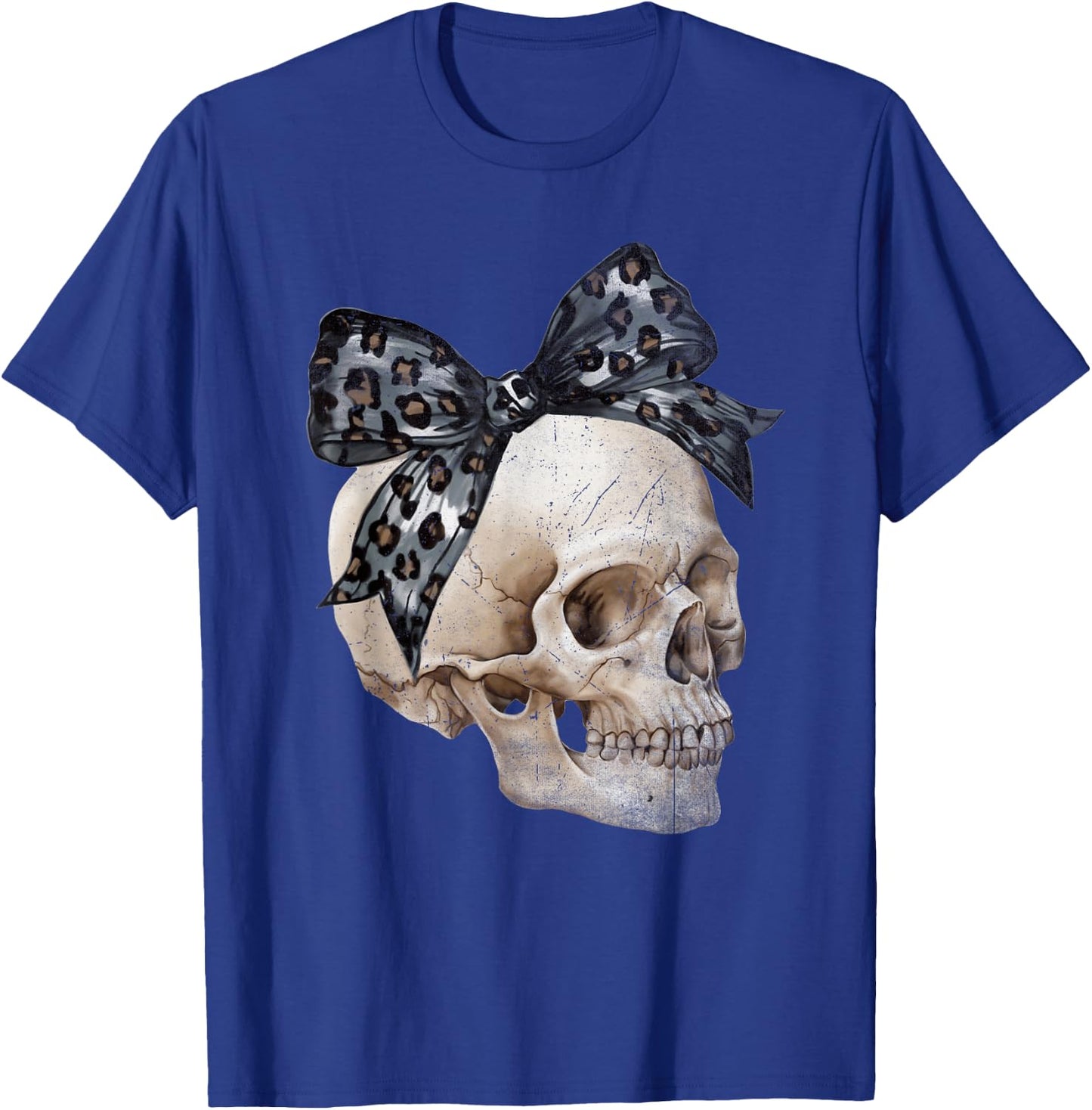 Skull Coquette Bow Halloween Spooky Season Girls Kids T-Shirt - T-Shirt | Royal