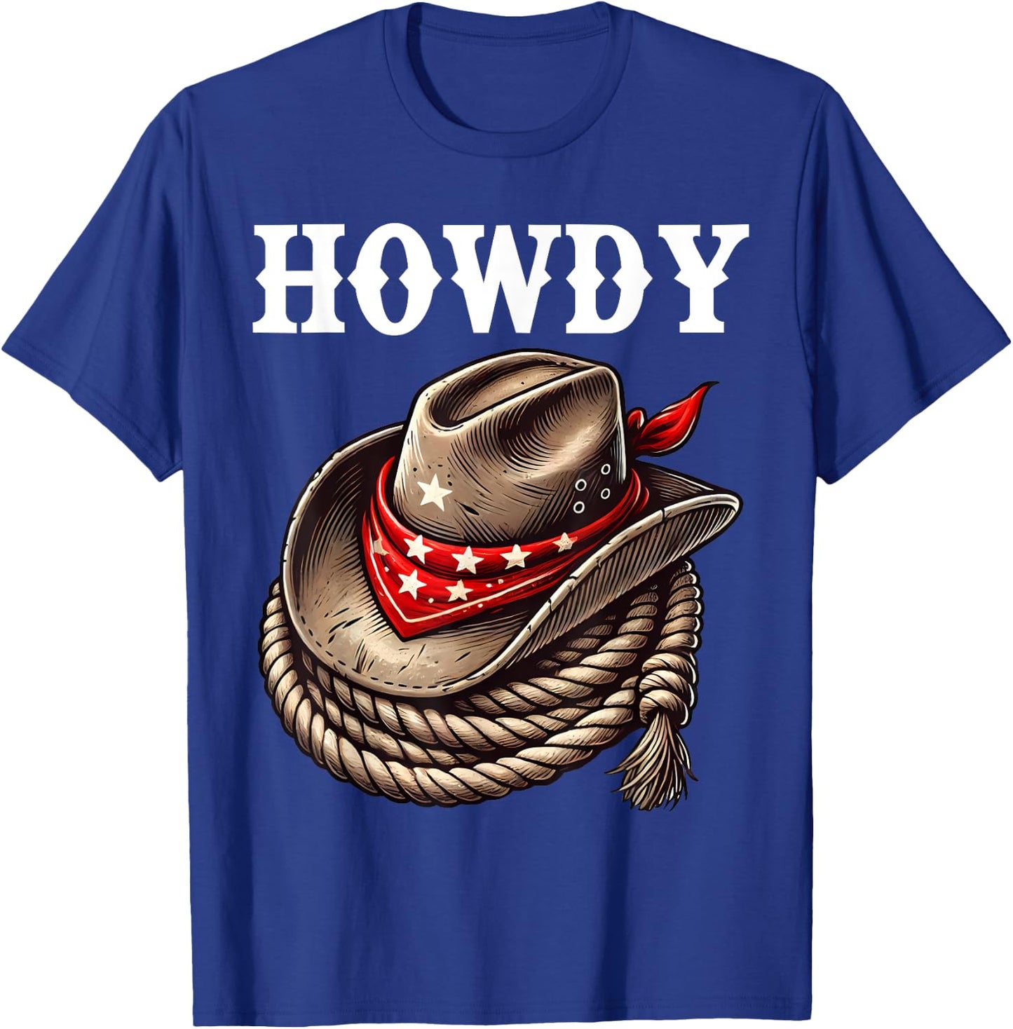 Howdy Cowboy Hat funny Western Rodeo T-Shirt - T-Shirt | Royal