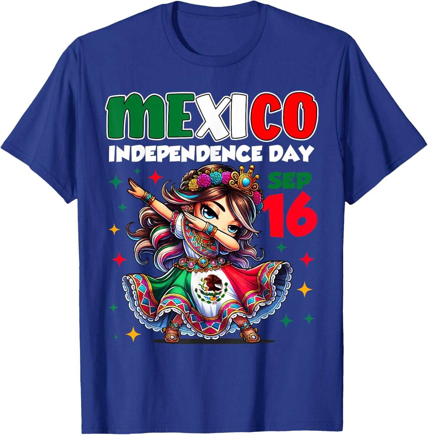 Mexico Independence Day September 16 Celebration girls T-Shirt - T-Shirt | Royal